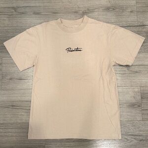 Primitive Tan With Black Embroidered Logo Tee Men’s Size Small